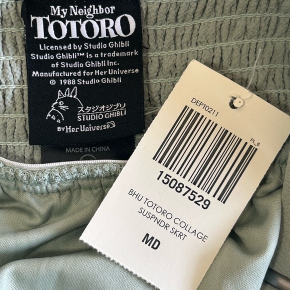 New Her Universe Studio Ghibli My Neighbor Totoro Floral Suspender Skirt sz M - Picture 9 of 11